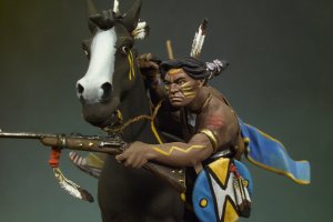 Guerrero Sioux disparando carabina  (Vista 1)