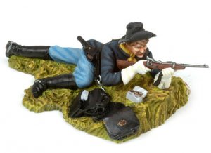 Laid down US Cavalryman shooting carbine  (Vista 3)