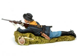 Laid down US Cavalryman shooting carbine  (Vista 4)