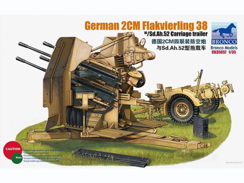 German 2cm Flakvierling 38 con remolque (Vista 1)