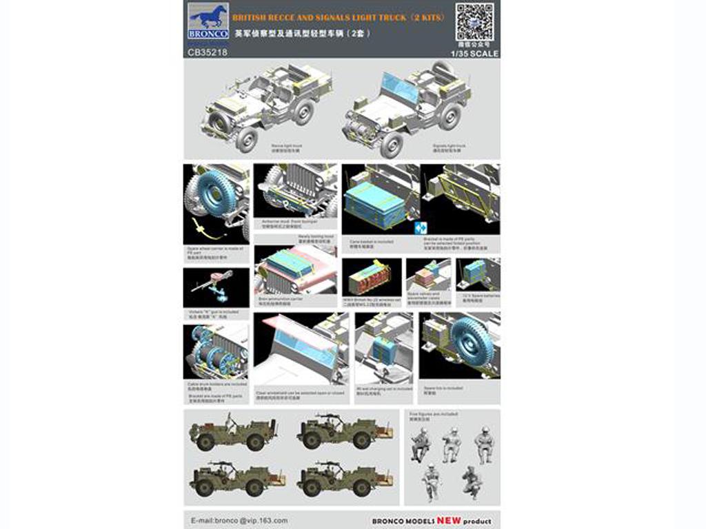 British Recce and Signals Light Truck (2 Kits ) with Crews (Vista 3)