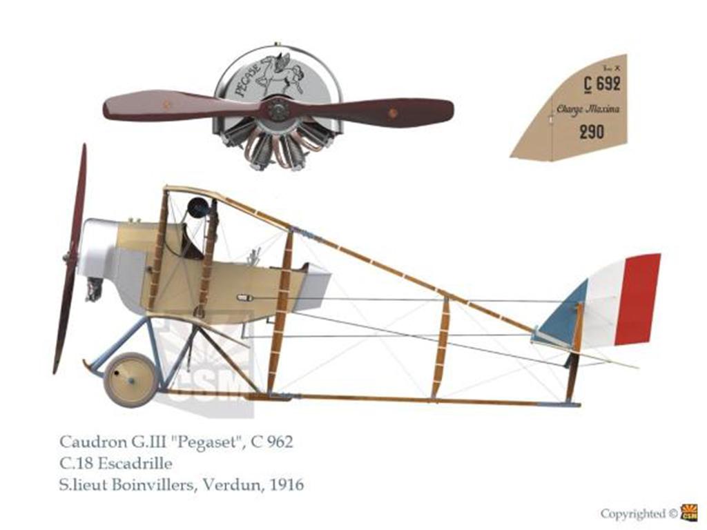 CAUDRON G.III French WWI biplane (Vista 6)