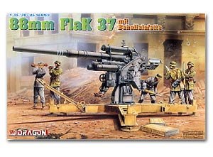 Cañon Aleman 8.8cm Flak 37 con dotación   (Vista 1)