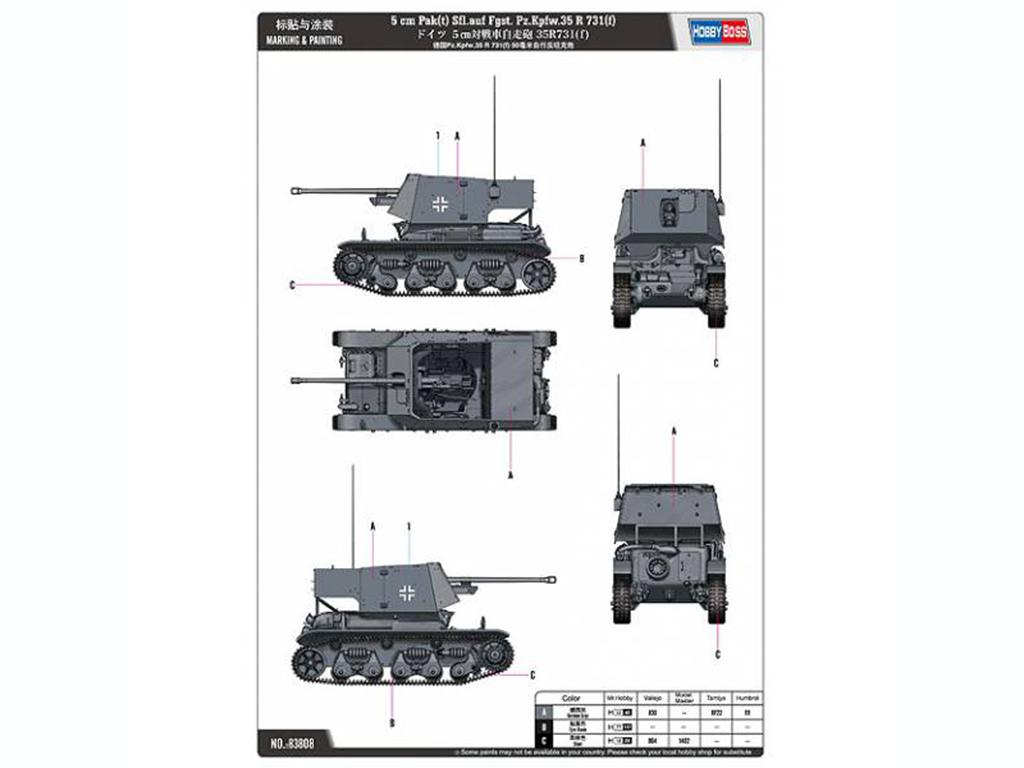 5cm Pak(t) Sfl.auf Fgst. Pz.Kpfw.35 R 73 (Vista 2)