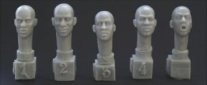 5 different African bald heads  (Vista 1)