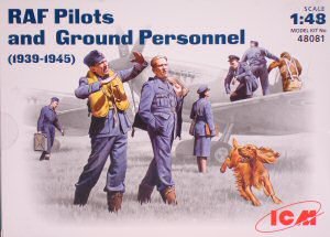 WWII RAF pilotos y grupo de personal  (Vista 1)