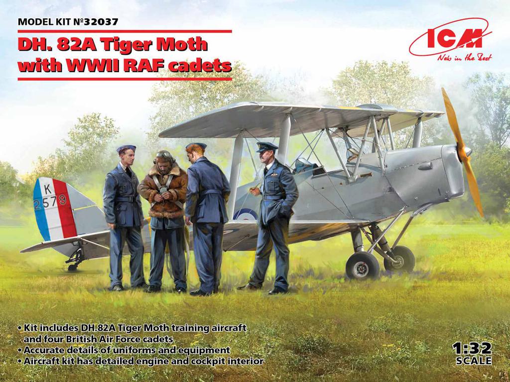 DH. 82A Tiger Moth con cadetes de la RAF (Vista 1)