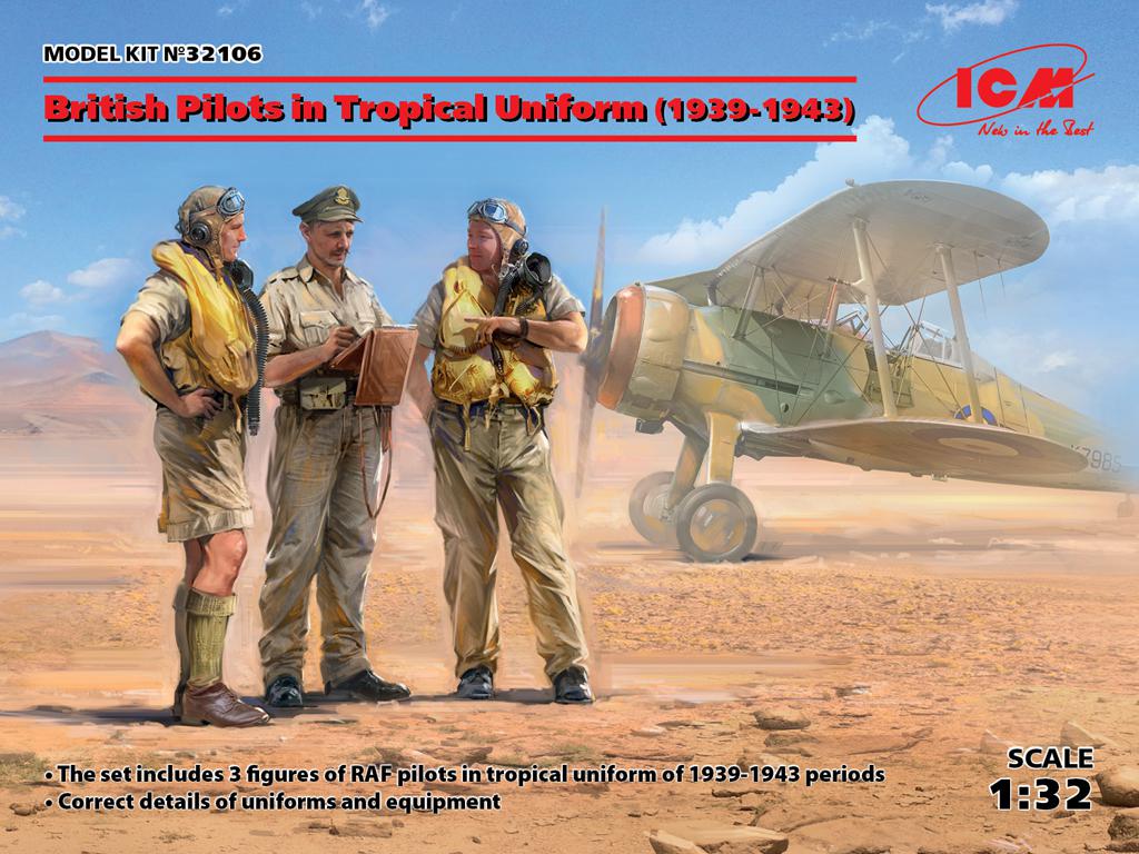 Pilotos Británicos en uniforme tropical 1939-1943 (Vista 1)