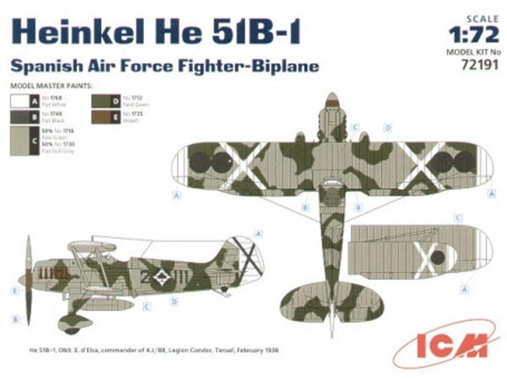 Heinkel HE 51B-1 Guerra Civil Española (Vista 2)