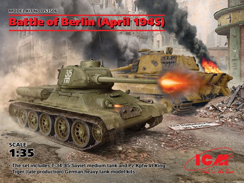 Batalla de Berlin April 1945 - T-34-85, King Tiger (Vista 1)