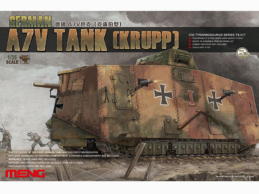 The Panzer Empire’s Moving Fortress A7V - Ref.: MENG-TS017