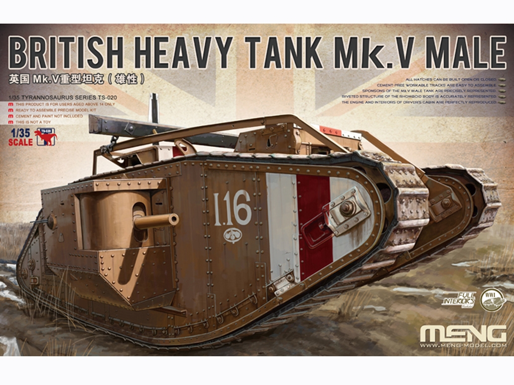 British Heavy Tank Mk.V Male - Ref.: MENG-TS020