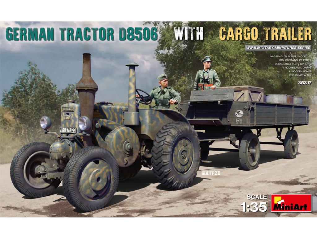 Tractor alemán D8506 con remolque de carga (Vista 1)