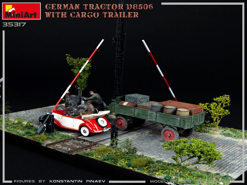 Tractor alemán D8506 con remolque de carga (Vista 2)
