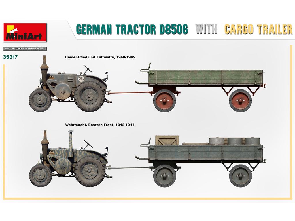 Tractor alemán D8506 con remolque de carga (Vista 4)