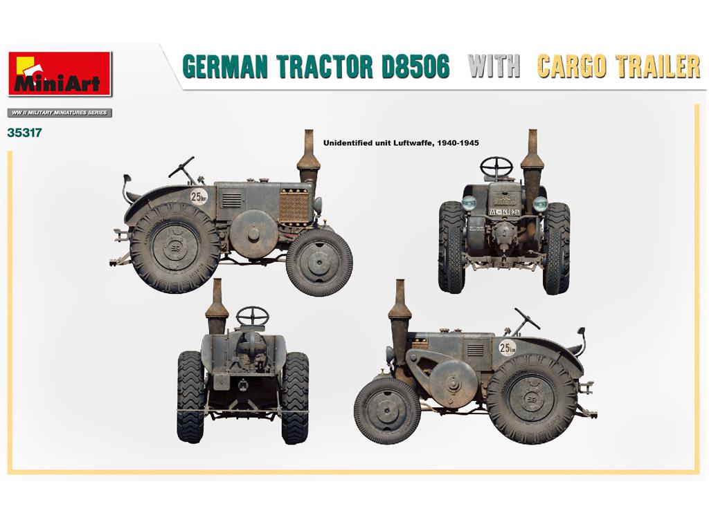 Tractor alemán D8506 con remolque de carga (Vista 5)