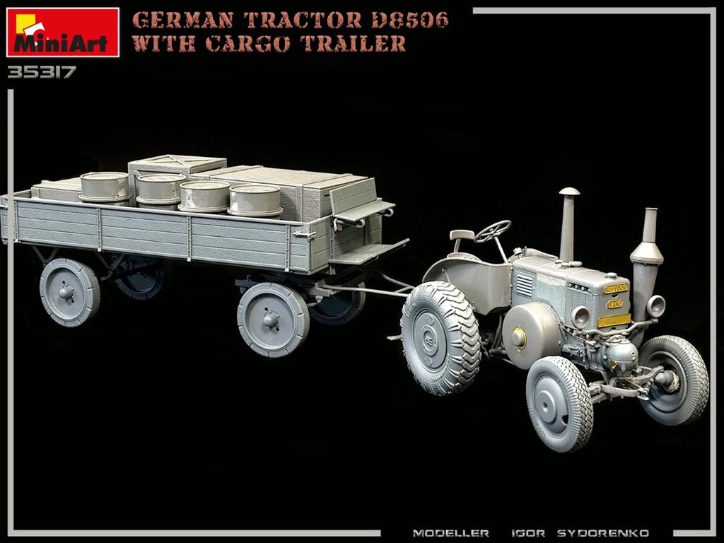 Tractor alemán D8506 con remolque de carga (Vista 6)