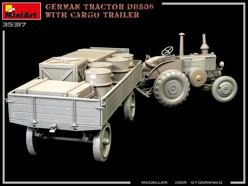 Tractor alemán D8506 con remolque de carga (Vista 7)