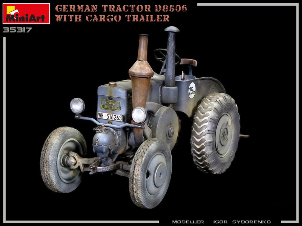 Tractor alemán D8506 con remolque de carga (Vista 9)