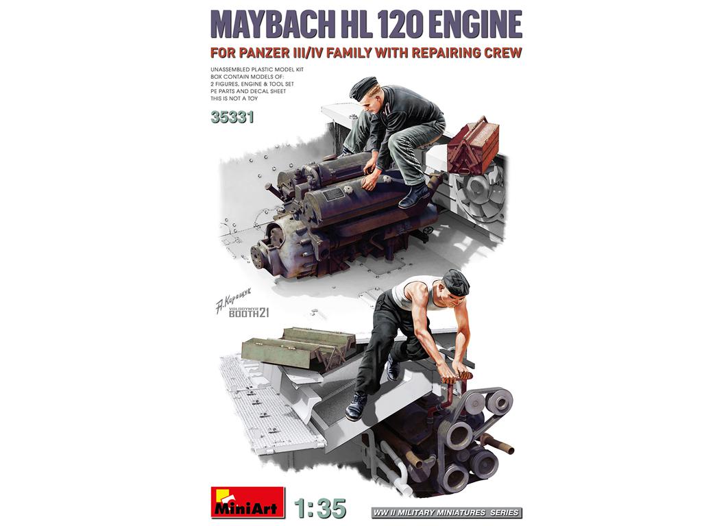 Motor Maybach HL 120 para la familia Panzer III/IV con equipo de reparación (Vista 1)