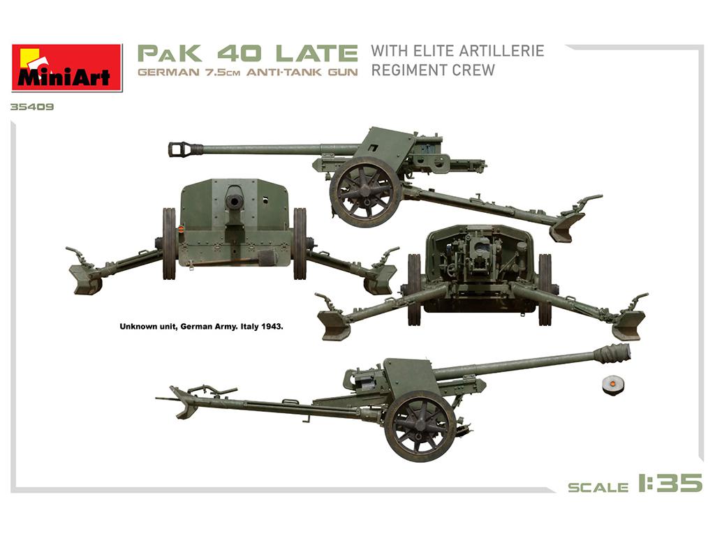 German 7.5 cm Anti-Tank Gun PaK 40 Late w/Elite Artillerie Regiment Crew (Vista 6)