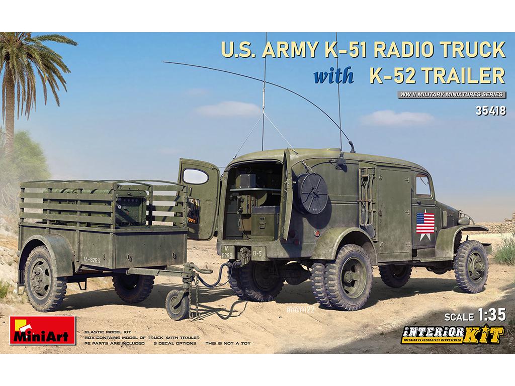 US ARMY K-51 Radio Truck With K-52 Trailer. (Vista 1)