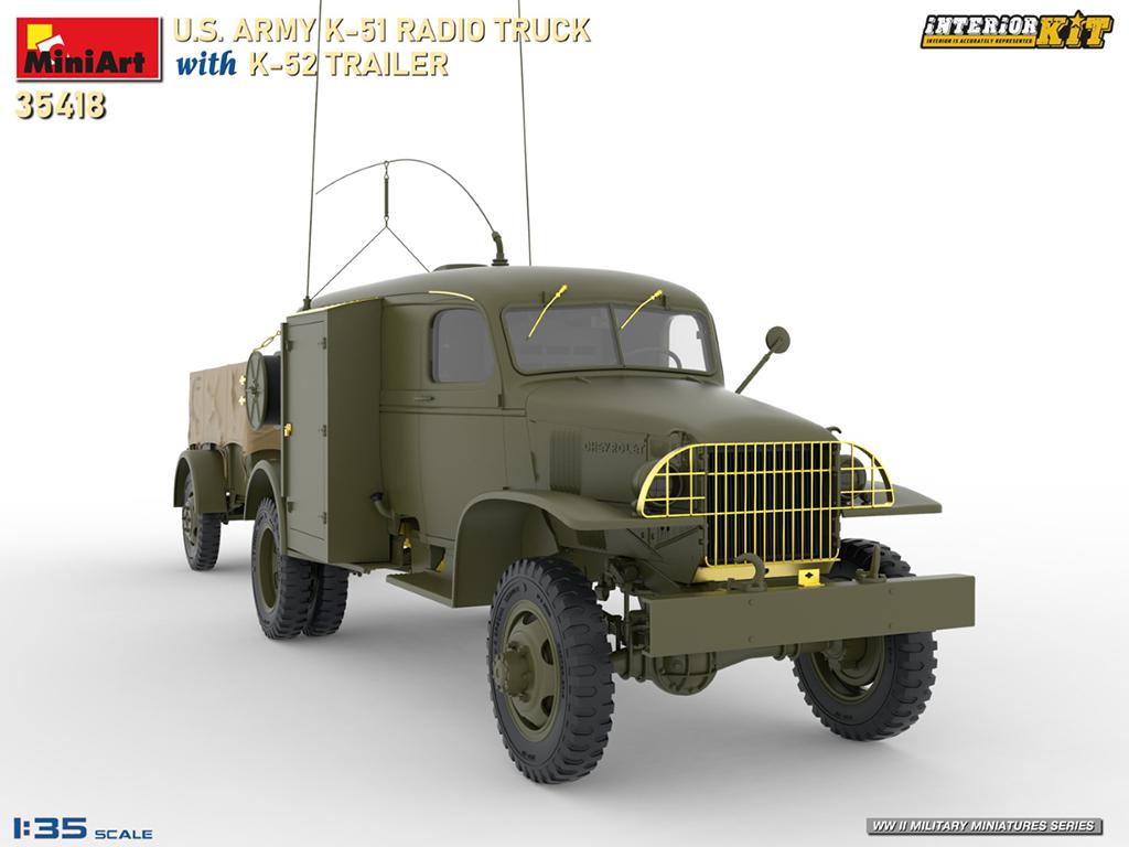 US ARMY K-51 Radio Truck With K-52 Trailer. (Vista 2)
