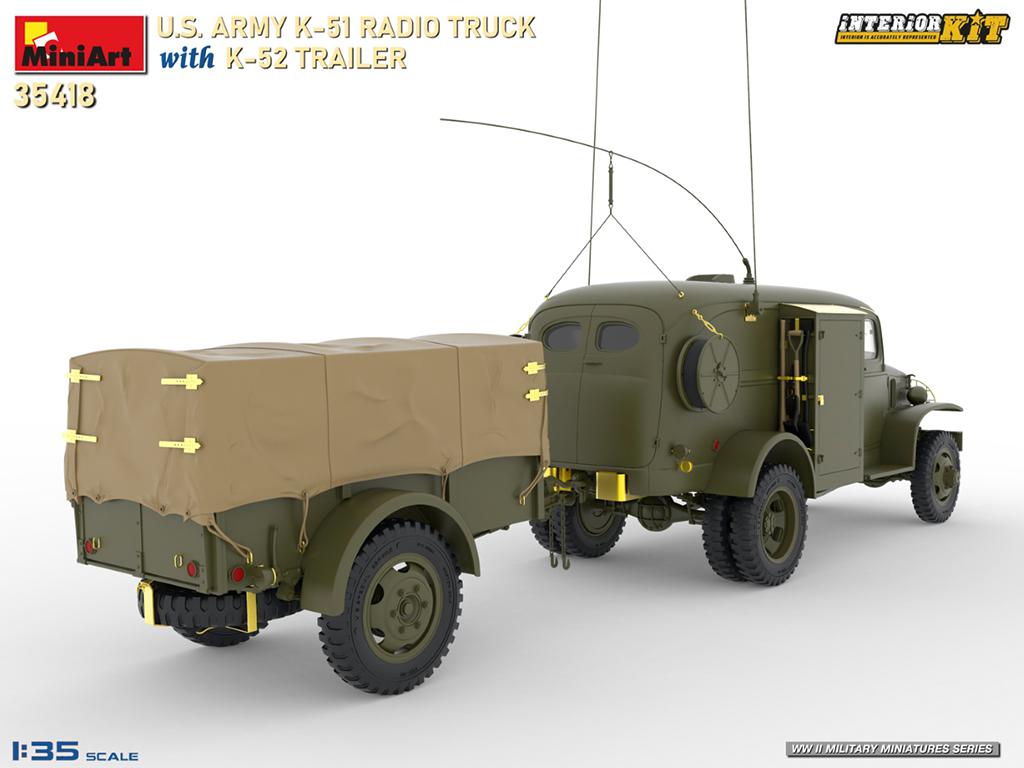 US ARMY K-51 Radio Truck With K-52 Trailer. (Vista 3)