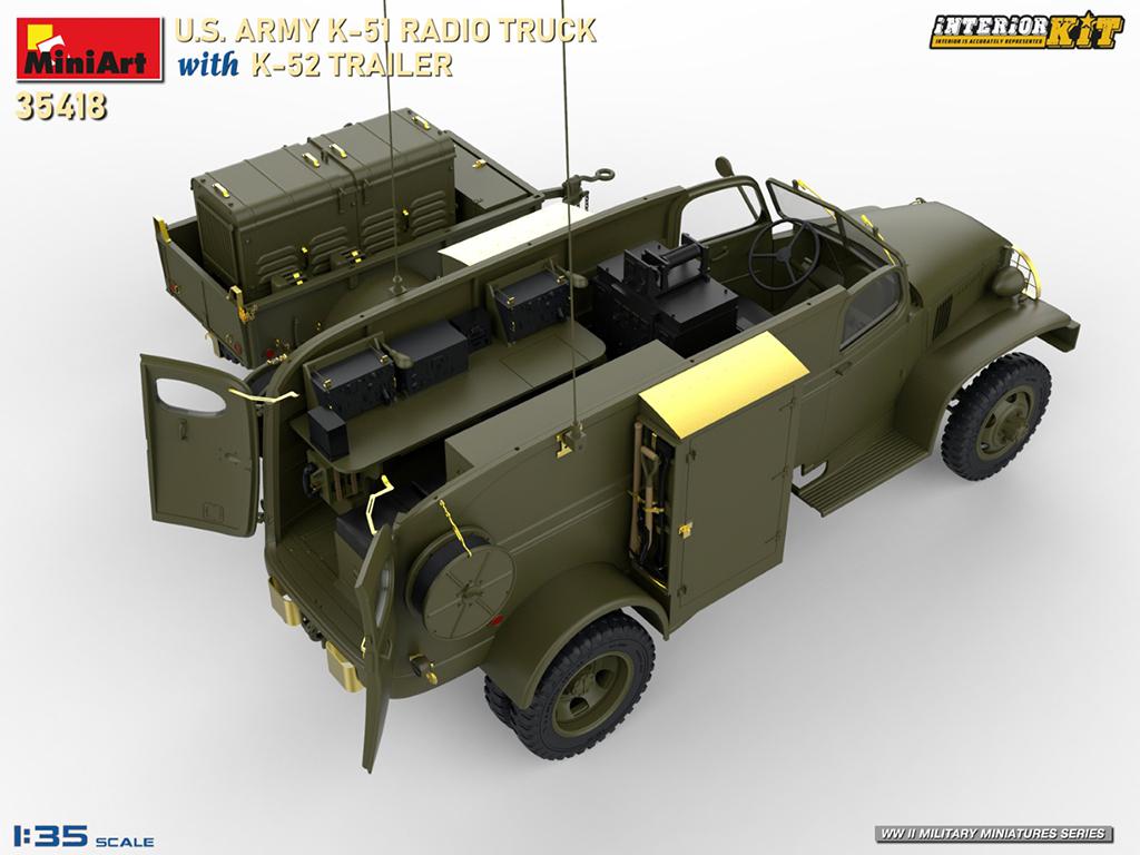 US ARMY K-51 Radio Truck With K-52 Trailer. (Vista 5)