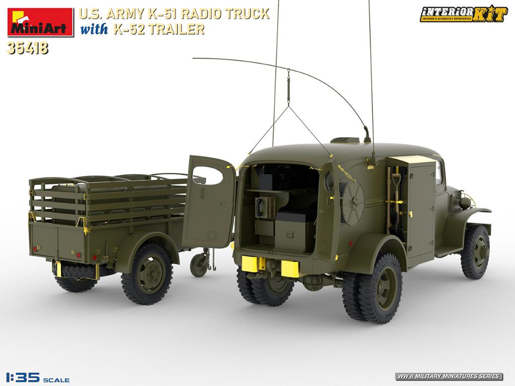US ARMY K-51 Radio Truck With K-52 Trailer. (Vista 8)