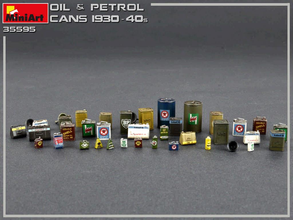 Latas de aceite y gasolina 1930-40s (Vista 2)