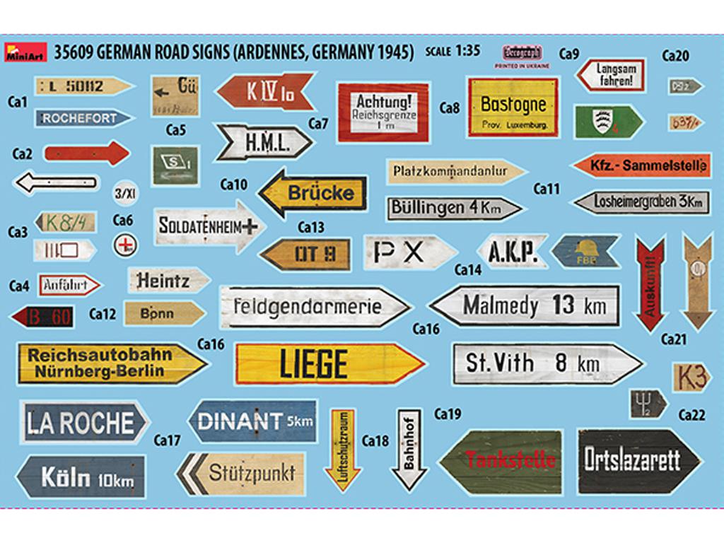 Señales de Trafico Alemanas Ardenas, Alemania 1945 (Vista 2)