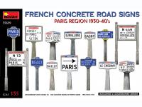 Señales de tráfico de hormigón francesas Región de París 1930-40 (Vista 4)