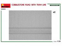 Base de diorama Cobblestone Road With Tram Line (Vista 8)