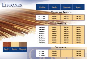 Liston Nogal 2 x 4 mm 1 mts.  (Vista 1)