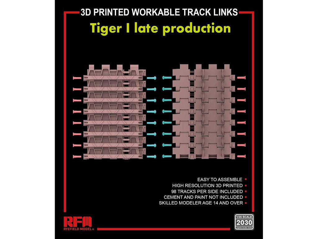 3D printed Workable track links for Tiger I late (Vista 1)