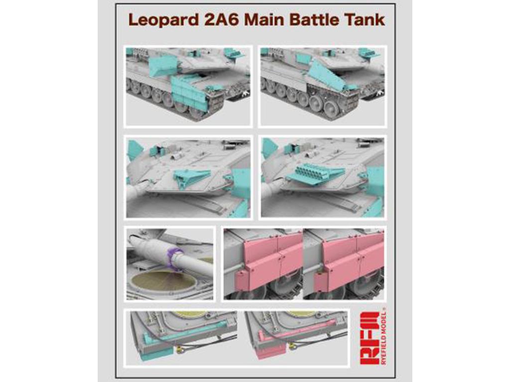 Leopard 2A6 Main Battle Tank with workabletrack links (Vista 3)