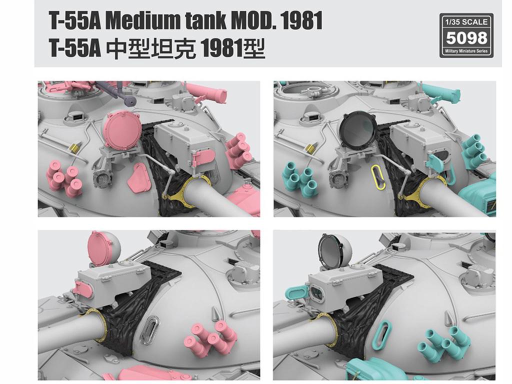 T-55A Mediun Tank Mod.1981 with workable track links (Vista 6)