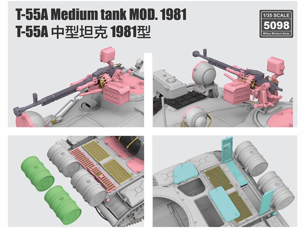 T-55A Mediun Tank Mod.1981 with workable track links (Vista 8)