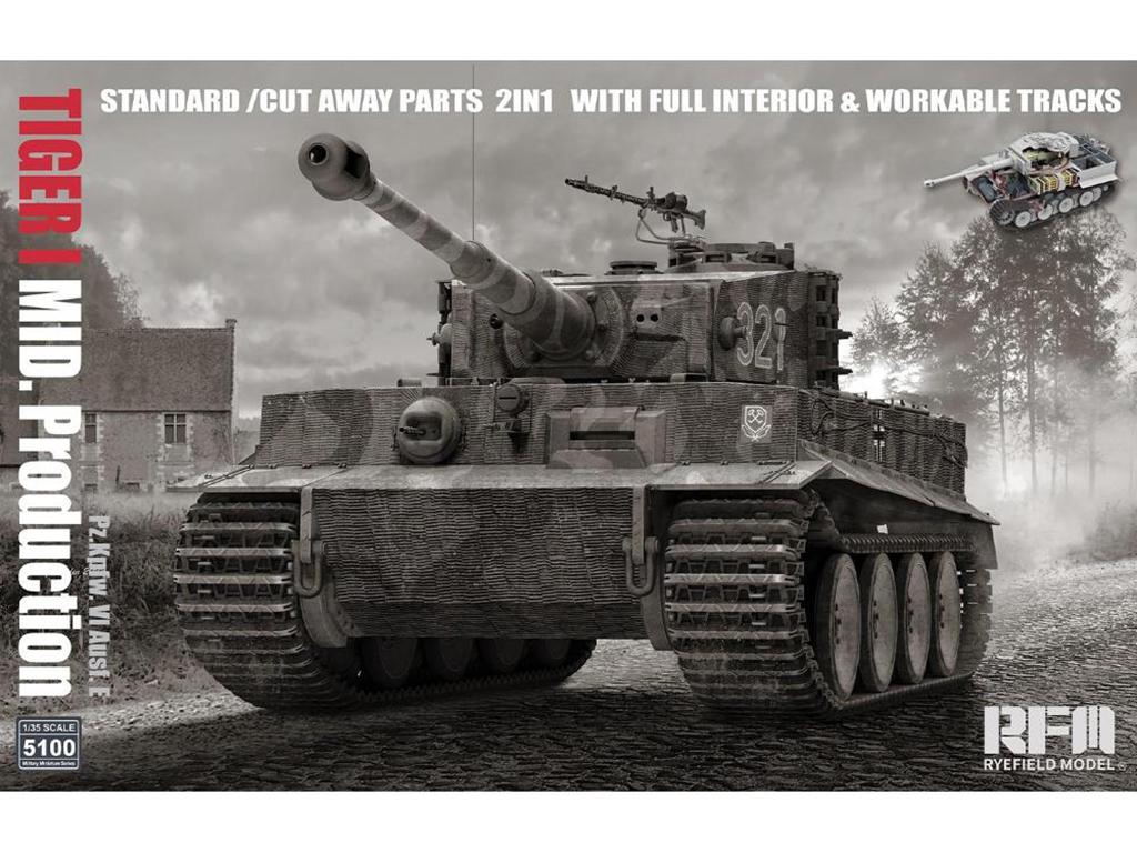Tiger I MID. Production 2in1 w/cutaway parts & full interior & & workable tracks (Vista 1)