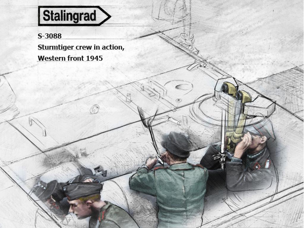 Tripulación  Sturmtiger en acción, en el frente occidental en 1945 (Vista 5)