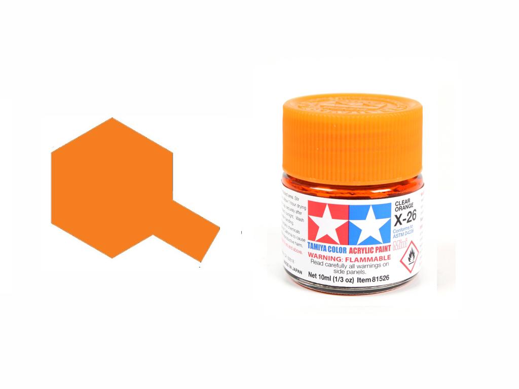 TAMIYA 81526 Color Acrylic Paint X-26 Clear Orange Net 10ml