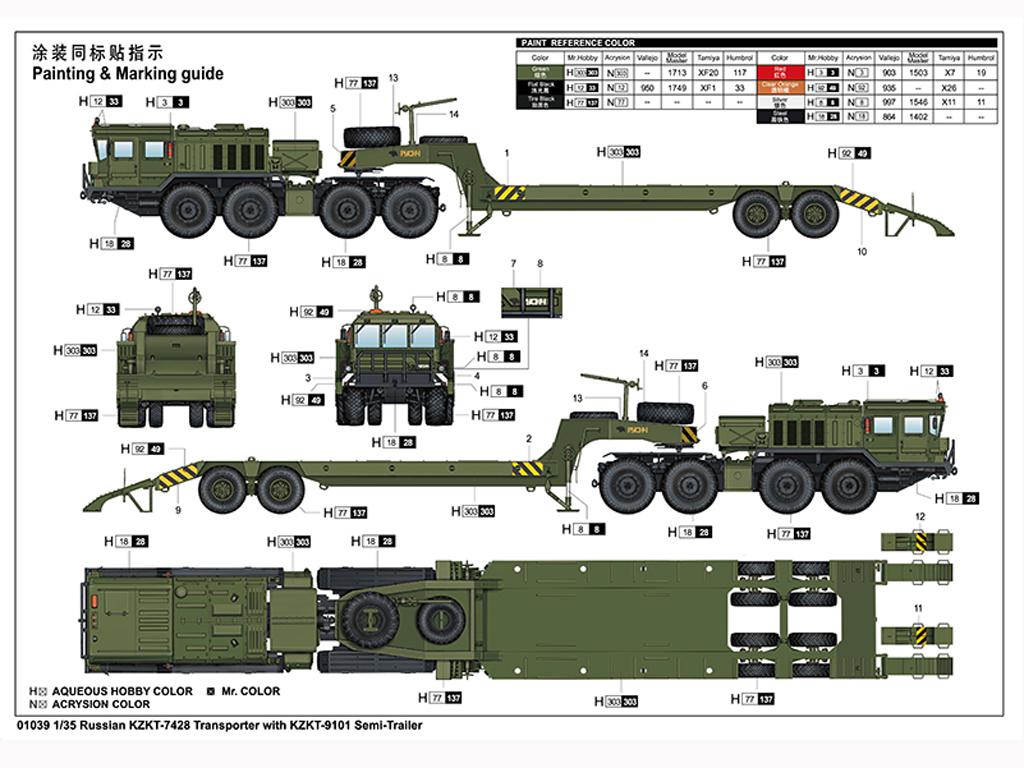 Transportador ruso KZKT-7428 con semirremolque KZKT-9101 (Vista 2)