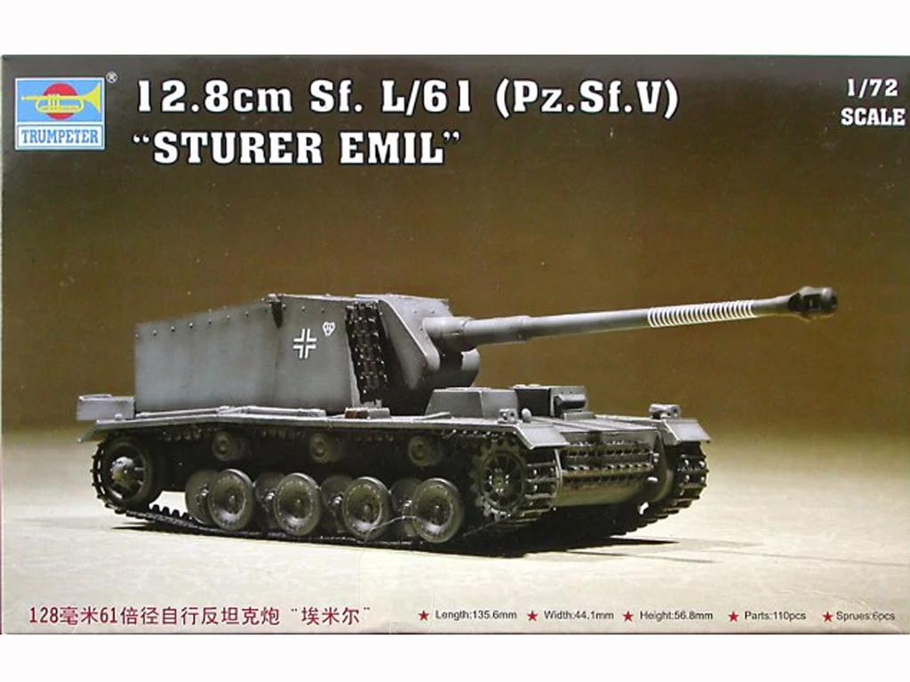 12.8cm Sf. L/61 (Pz.Sf.V) Sturer Emil (Vista 1)