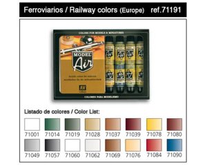 Set 16 Acrylic colors 17 ml Railway Colo  (Vista 1)