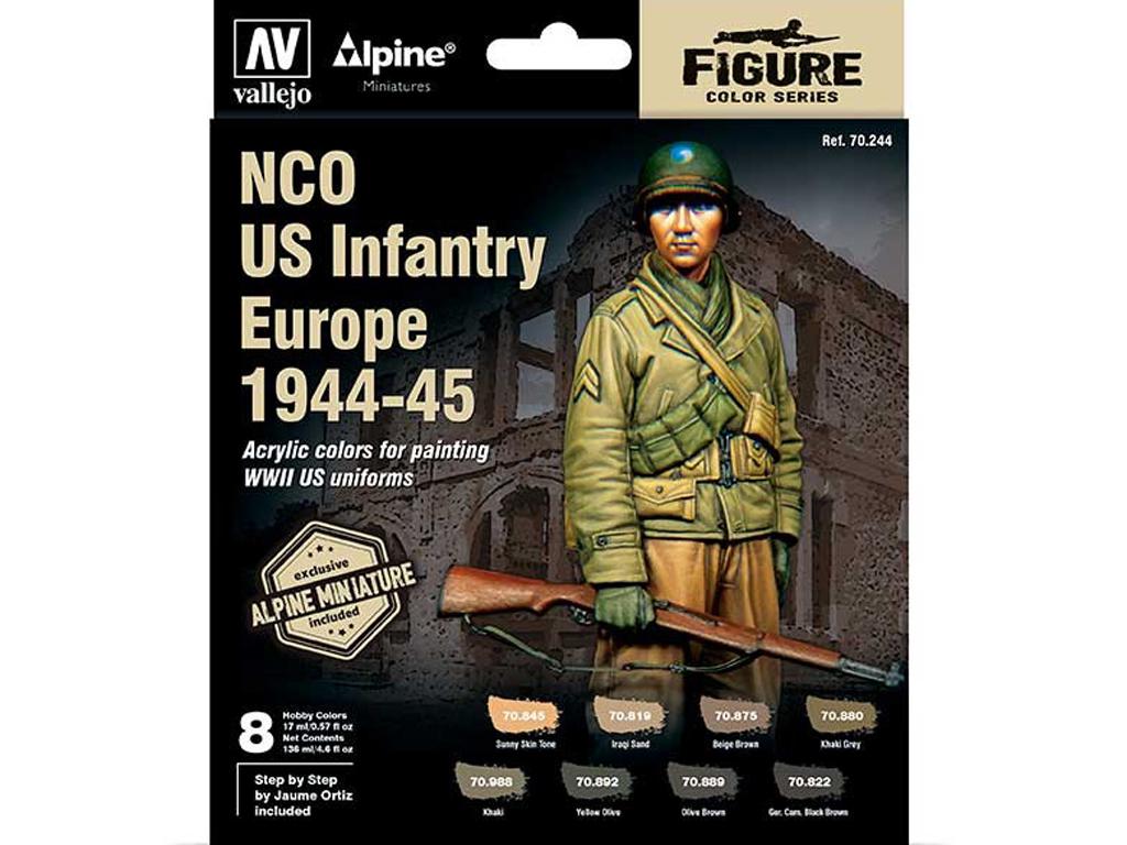 Set 8 MC Alpine NCO US Infantry 44-45 + figura (Vista 1)