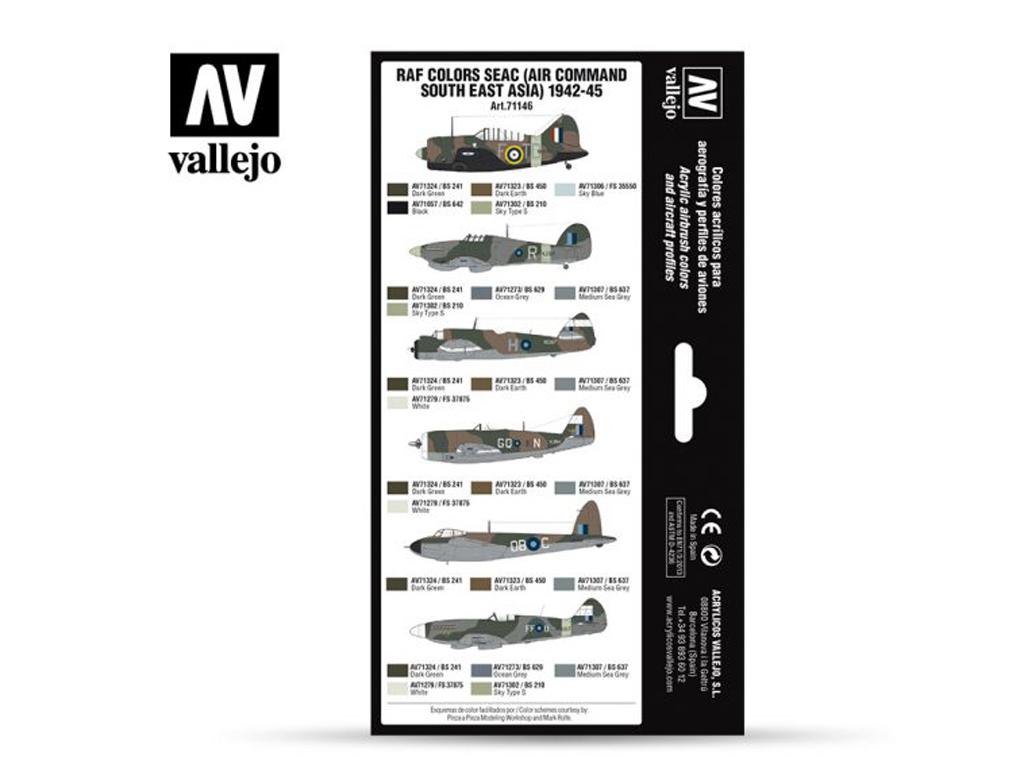 RAF Colores SEAC (Comando Aéreo del Sudeste Asiático) 1942-1945 (Vista 2)